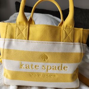 Kate Spade Sunny Yellow and White Tote
